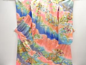 金彩扇面に菊橘模様刺繍花嫁衣装掛下(比翼付き)